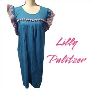 Lilly Pulitzer Blue Sleeveless Sundress Resort Wear Womens Size XL